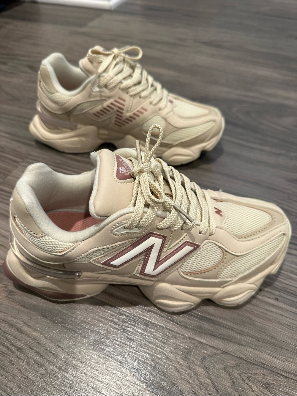 New Balance Women's Beige 9060 Sneakers - Picture 2 of 7